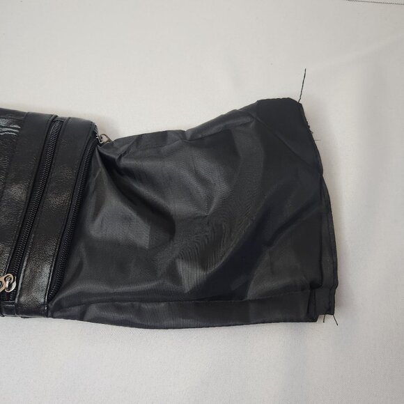 Black Faux Leather Crossbody Purse Adjustable Straps 7" L x 8.5" H x 1" W x 8" D - Picture 2 of 3